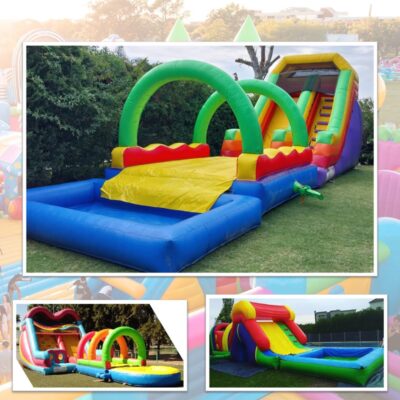 Toboganes deslizador y pileta